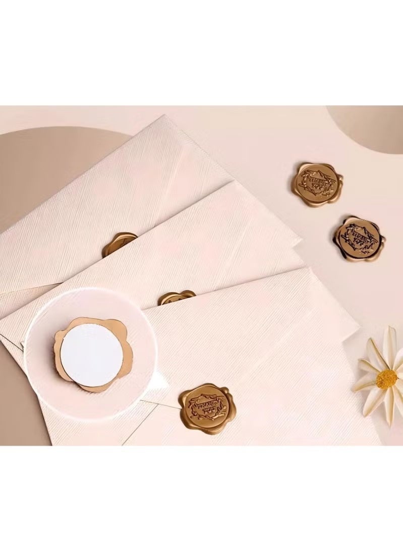 Greeting Card Envelopes 37PCS Vintage Letter Writing Set – 6 Envelopes + 25 Writing Papers + 6 Wax Seal Stickers for Letters, Invitations, Weddings, Gifts Artistic Craft (White) - Image 2