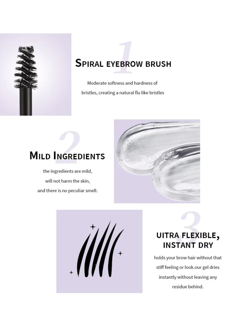 Maxfine Eyebrow Arts Clear Brow Styling Glue Long Lasting Quick Drying Sweat proof and Waterproof Eyebrow Glue with Spiral Brush Transparent Brow Setting Gel Natural Look Eyebrow Styling Gel  - Image 4