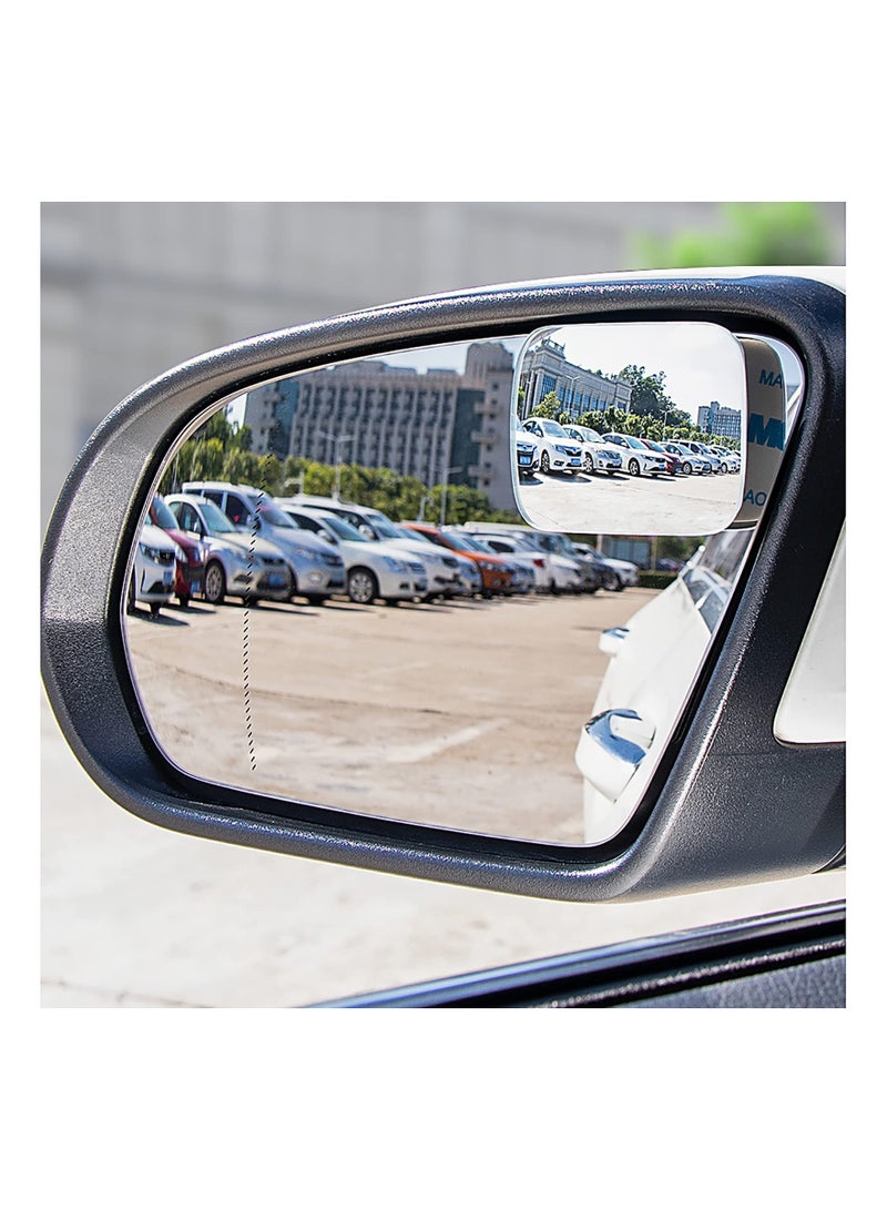 SYOSI Blind Spot Mirror, Rectangle HD Glass Frameless Convex Lens, Rear View Mirrors Exterior Accessories, with Wide Angle Adjustable, Stick for All Universal Vehicles Car Stick-on Design (2 PCS) - Image 2