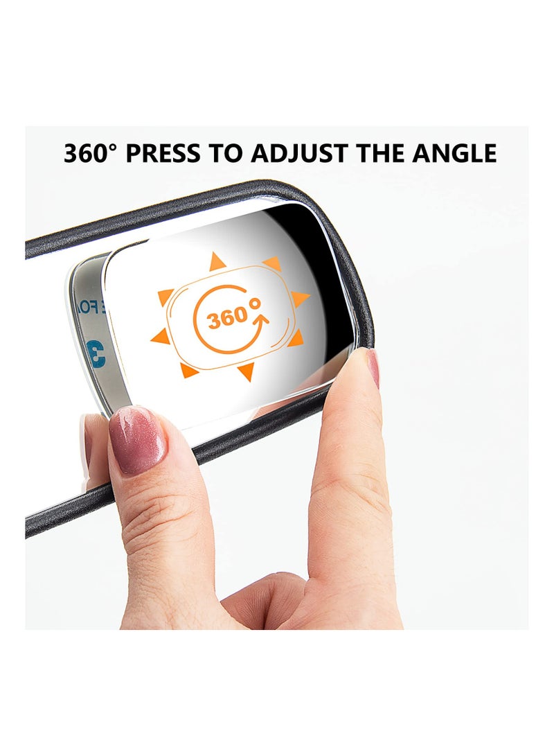 SYOSI Blind Spot Mirror, Rectangle HD Glass Frameless Convex Lens, Rear View Mirrors Exterior Accessories, with Wide Angle Adjustable, Stick for All Universal Vehicles Car Stick-on Design (2 PCS) - Image 5