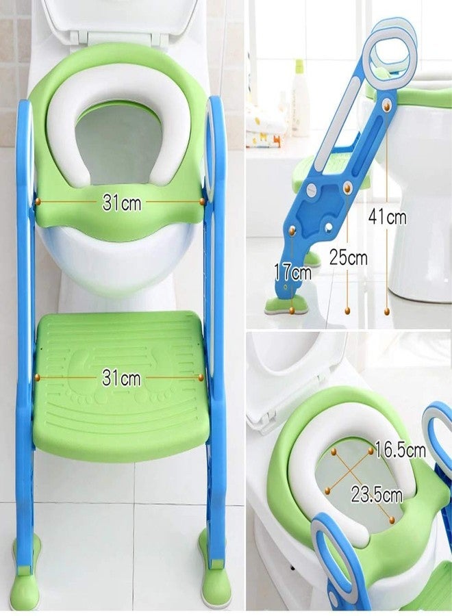 LAFILLETTE Folding Adjustable Non Slip Baby Comfort Potty Training Toilet Seat for Kids(Green) - Image 2