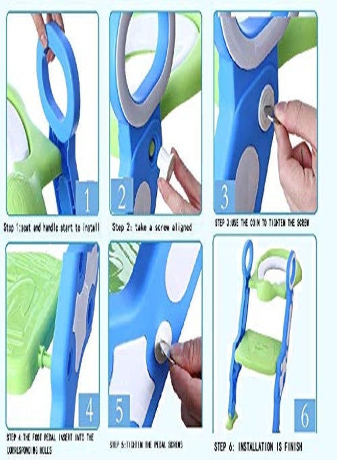 LAFILLETTE Folding Adjustable Non Slip Baby Comfort Potty Training Toilet Seat for Kids(Green) - Image 4