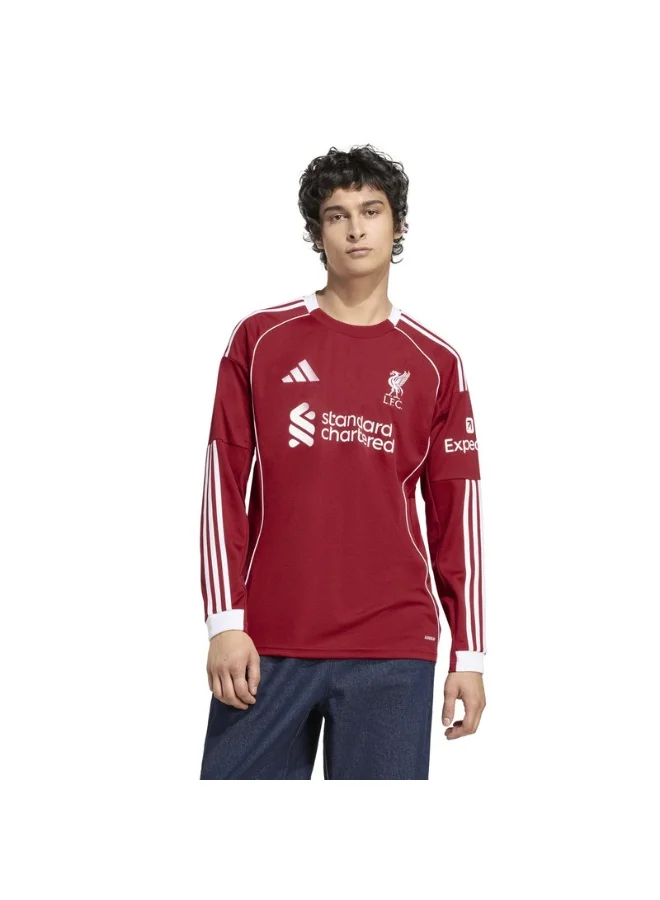 adidas قميص ليفربول للرجال بأكمام طويلة أحمر