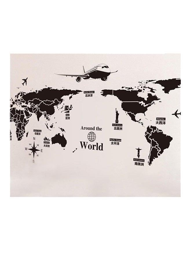 QiaoKai Around The World Wall Sticker Black 90x60centimeter  - Image 1