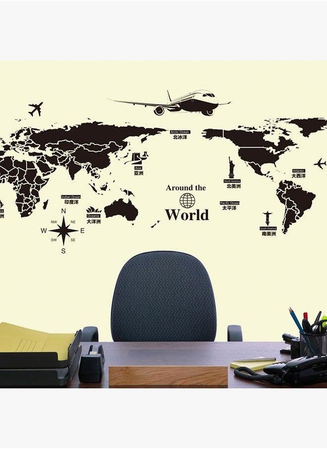 QiaoKai Around The World Wall Sticker Black 90x60centimeter  - Image 2