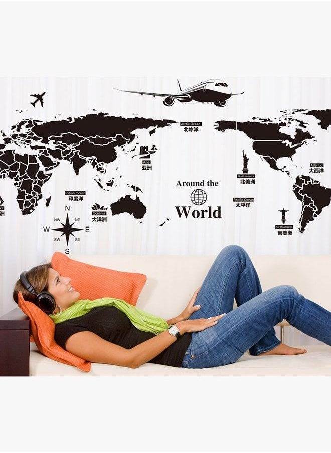 QiaoKai Around The World Wall Sticker Black 90x60centimeter  - Image 4