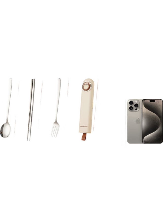GRASEY 304 Stainless Steel Chopsticks, Spoon, And Fork Set With Portable Storage Box, Beige, Gy7311 - Image 1