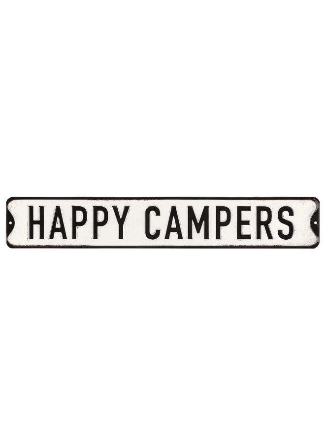 Open Road Brands Happy Campers Embossed Metal Street Sign - Fun Vintage Wall Art for RV, Garage or Camper - Image 2