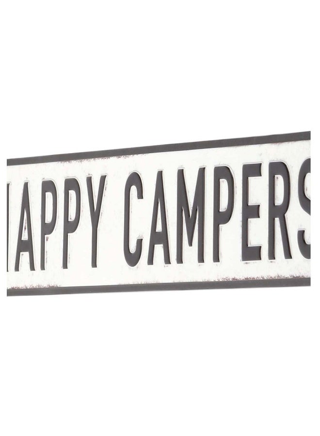 Open Road Brands Happy Campers Embossed Metal Street Sign - Fun Vintage Wall Art for RV, Garage or Camper - Image 1