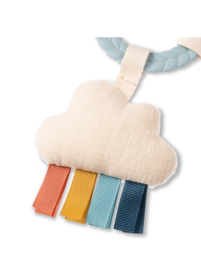Itzy Ritzy Itzy Ritzy Teething Activity Toy - Bitzy Busy Ring Infant Teething Toy Features Braided Ring & Dangling Toys, Includes Teether, Textured Ribbons, Crinkle Sound & Jingle Bell - 0 Months & Up (Rainbow)  - Image 4