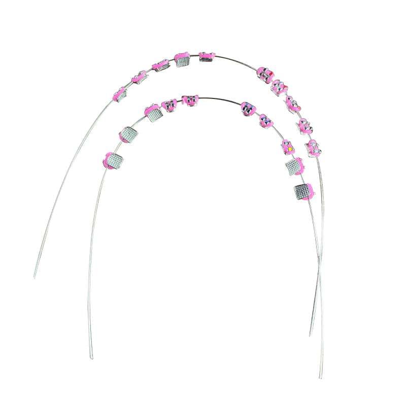 Angzhili 1 Pack Temporary Tooth Decoration with Metal WiresMetal Bracket and Orthodontic Ligature TiesPractice Props for Dental Students Pink