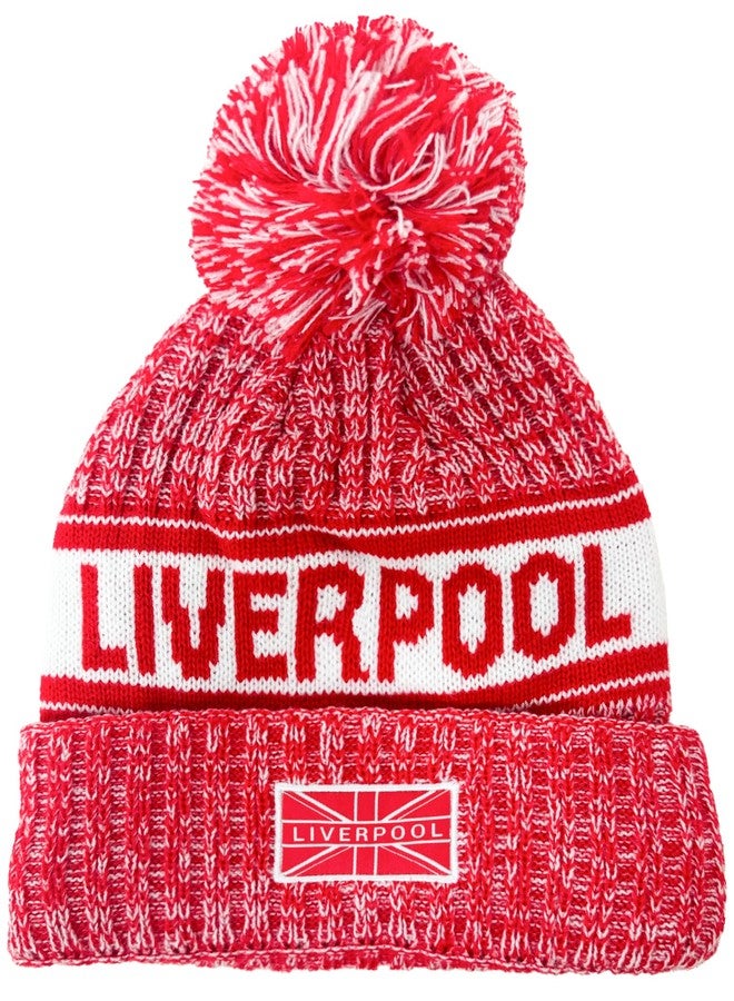 Just 4 Kicks Liverpool City Beanie Knitted Ski Hat, The Liverpool Heritage Beanie – Adult Fit Red - Image 5