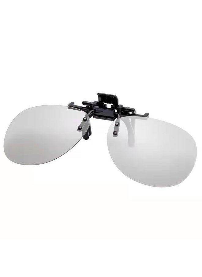 Generic Clip 3d Glasses TV Universal Computer Myopia Clip 3D Glasses Reald Round Polarized HD Three-dimensional Suit-Color:Round Clip 2 Pairs  - Image 1