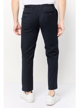 SELECTED FEMME Men Regular Fit Solid Dress Pants, Navy Blue  - Image 4