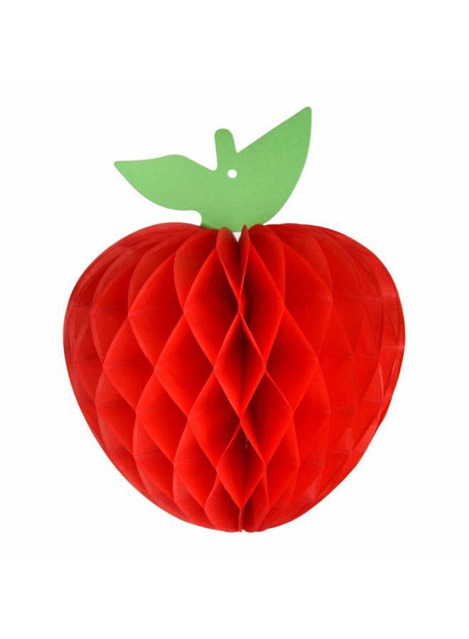 FEPITO 7 Inch Apple Tissue Honeycomb Hanging Red Paper Apple Decorations Fruit Decoration for Back to School, Baby Shower - Image 4