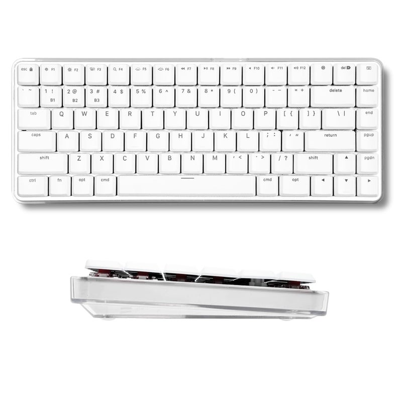 Macally Wireless Mechanical Keyboard for Mac | Compatible Bluetooth Apple Keyboard (75% Size, Blue Tactile Switches) Compact, Multi Device, Backlit for MacBook Pro/Air, iMac, Mac mini/Pro - Image 1