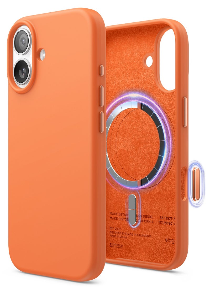 Elago Magnetic Liquid Silicone for iPhone 17 case cover [Camera Control Button Cover] compatible with MagSafe Shockproof - Orange - Image 1