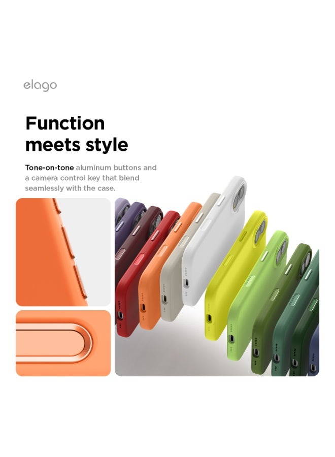 Elago Magnetic Liquid Silicone for iPhone 17 case cover [Camera Control Button Cover] compatible with MagSafe Shockproof - Orange - Image 4