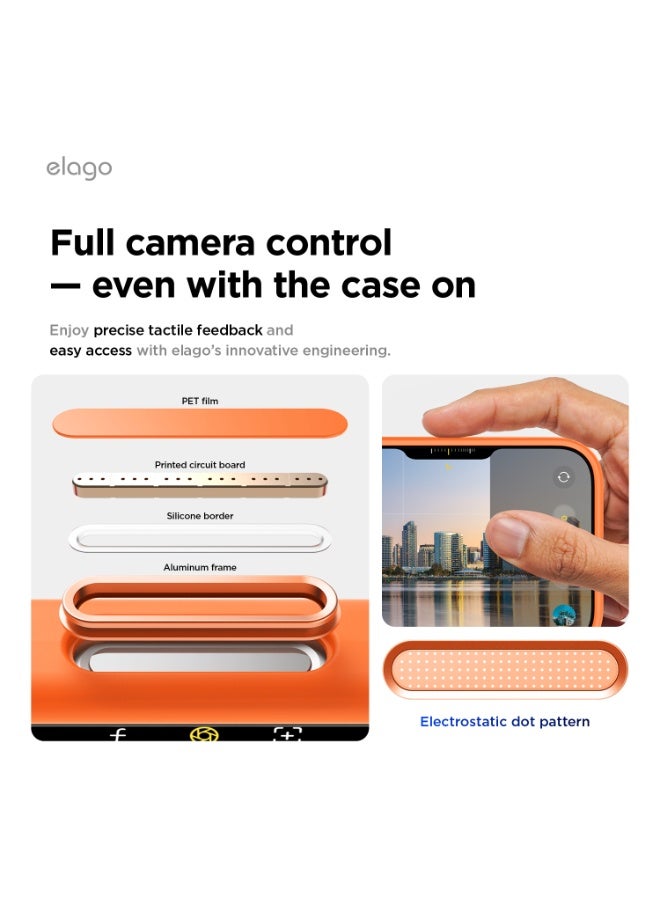 Elago Magnetic Liquid Silicone for iPhone 17 case cover [Camera Control Button Cover] compatible with MagSafe Shockproof - Orange - Image 3