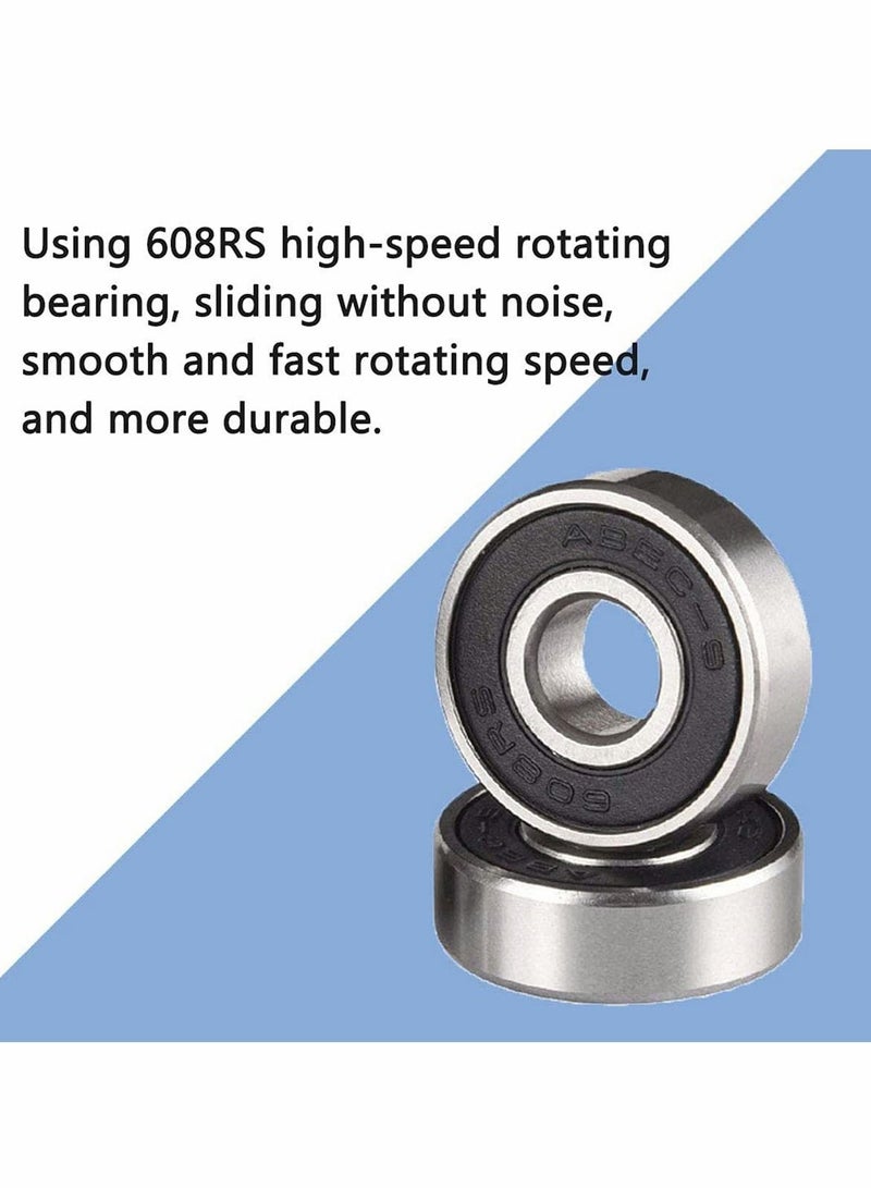 Y&D Roller Skate Wheels with Bearings, Installed Luminous Quad Light Up for Indoor or Outdoor Double Row Skating and Skateboard, 4 Pcs - Image 2