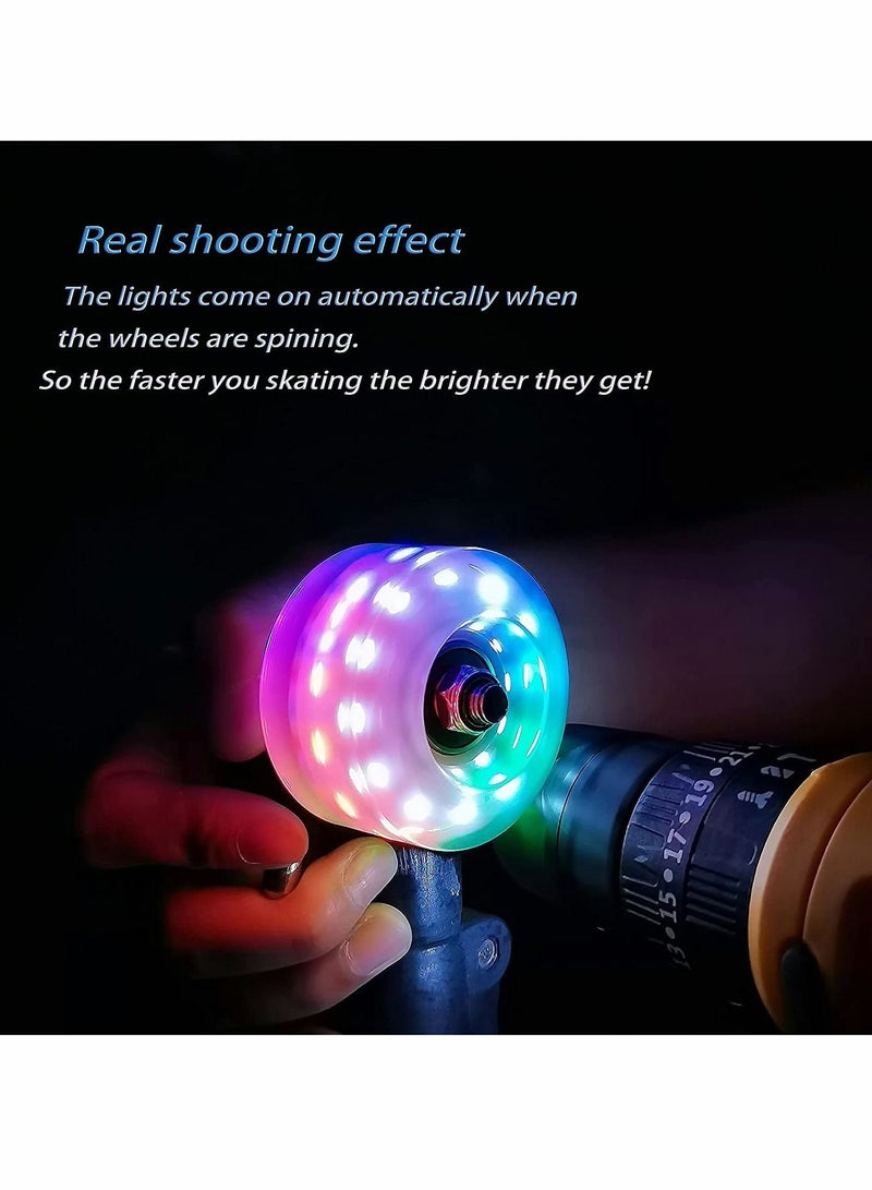 Y&D Roller Skate Wheels with Bearings, Installed Luminous Quad Light Up for Indoor or Outdoor Double Row Skating and Skateboard, 4 Pcs - Image 5
