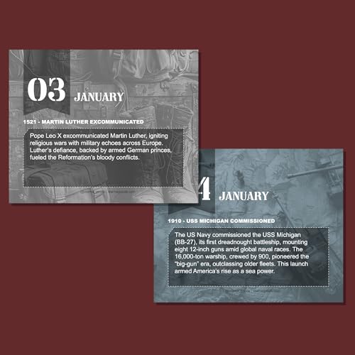 Eterna Goods Today In Military History Calendar | Perpetual War History Calendar For The Military History Enthusiast, This Day In Amazing History Trivia Facts & Achievements | History Buff Gift Page A Day Box Calendar with Historical Info For Every Day of The Year - Image 3