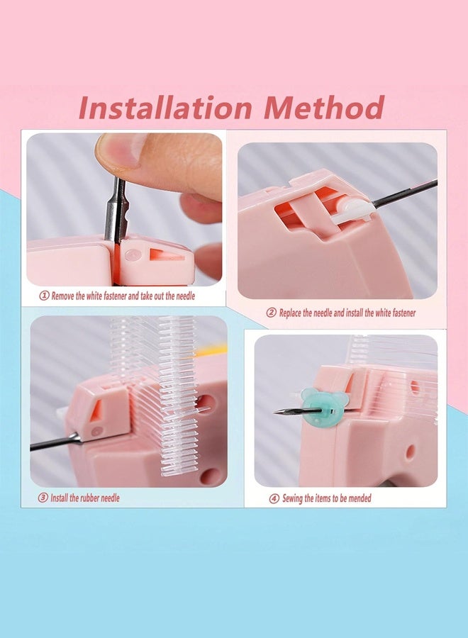 Tagging Gun for Clothing, Fine Stitch Mini Stitch Gun for Clothes, Quick Clothing Fixer, Hemming Sewing Tool Kit, Includes 1000 Fasteners, Great for Garment Repair ​(Pink) - Image 3