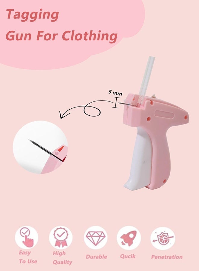 Tagging Gun for Clothing, Fine Stitch Mini Stitch Gun for Clothes, Quick Clothing Fixer, Hemming Sewing Tool Kit, Includes 1000 Fasteners, Great for Garment Repair ​(Pink) - Image 2