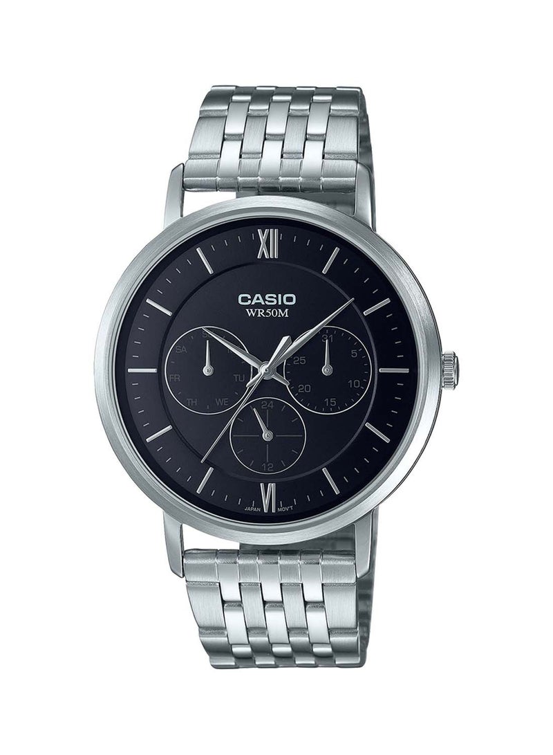 CASIO ساعة يد تناظرية مقاومة للماء من الفولاذ المقاوم للصدأ MTP-B300D-1AVDF