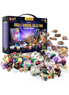 Rock Collection For Kids. Includes 250+ Bulk Rocks Gemstones & Crystals + Genuine Fossils And Minerals 2 Lbs. Geology Science Stem Toys Gifts For Boys & Girls Ages 6+. Earth Science Activity