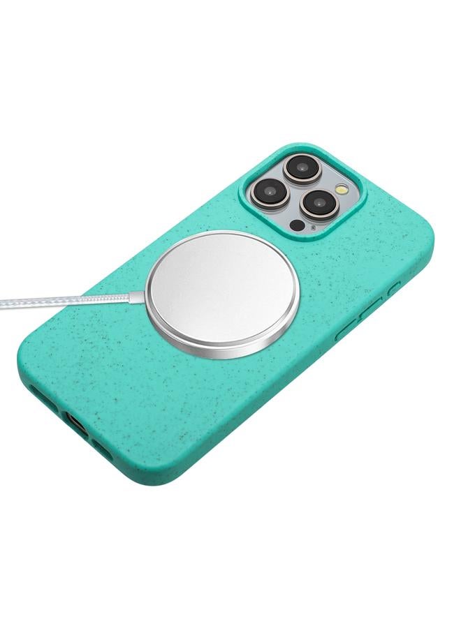 S-TOP Case For iPhone 14 Pro Max Wheat MagSafe Magnetic Straw Material + TPU Phone Case with Lanyard - Image 2
