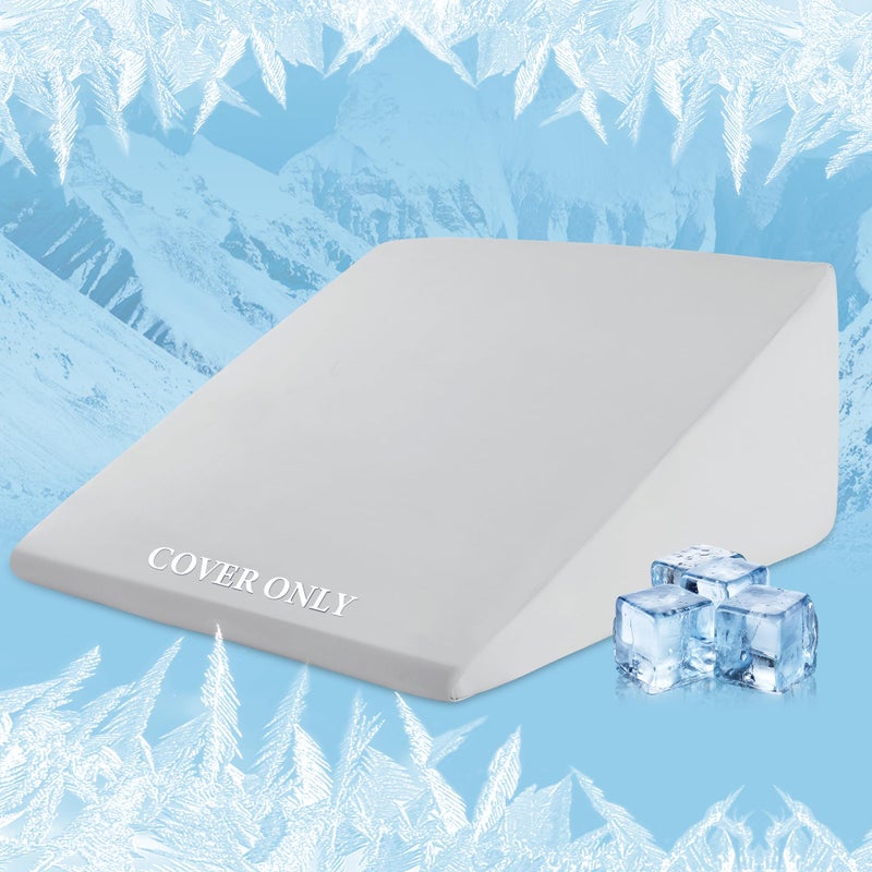 HOMBYS Cooling Bed Wedge Pillow Cover Qmax 04 Cool Pillowcases Super Soft  SkinFriendly with Zipper Design Removable  Machine Washable Pillowcase Light Grey 25x25x8
