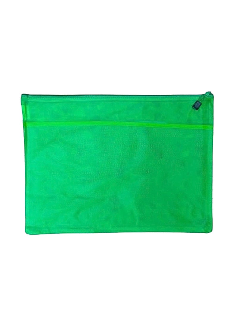 Libra Zipper Bag Fluoro A3 Green - Image 1