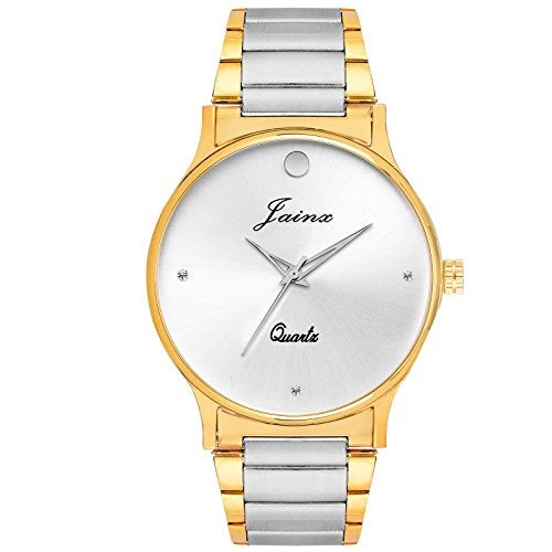 jainx Premium Silver Chain Gift Set Analog Watch for Couple - JC443 - Image 2