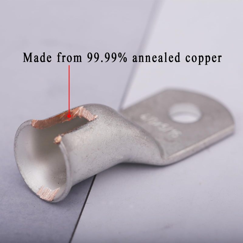 طرف حلقي للبطارية 3/8 بوصة 2/0 AWG عروات نحاسية صلبة للخدمة الشاقة - أطراف أسلاك مطلية بالقصدير مقاومة للتآكل - 10 قطع عروات كابلات نحاسية لمشاريع توصيلات الأسلاك البحرية والسيارات والطاقة الشمسية - Image 5