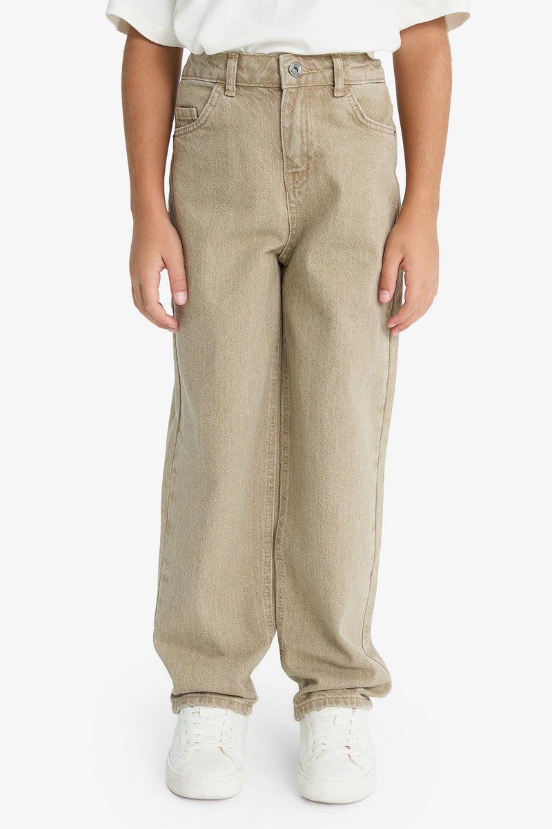 ديفاكتو بنطلون جينز اولادي وايد ليج برجل عادية - Image 5