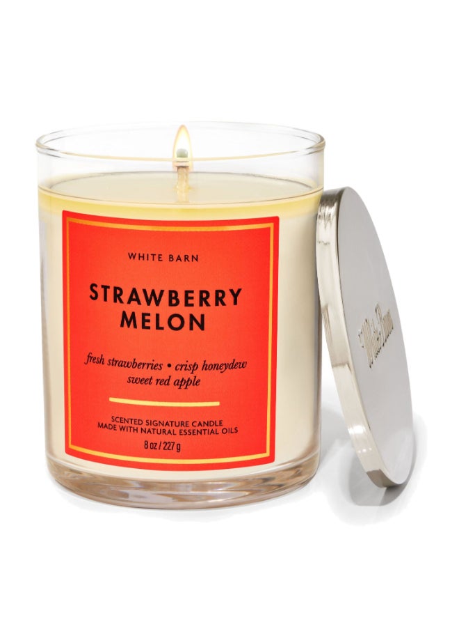 شمعة عطرية بفتيلة واحدة بنكهة الفراولة والبطيخ