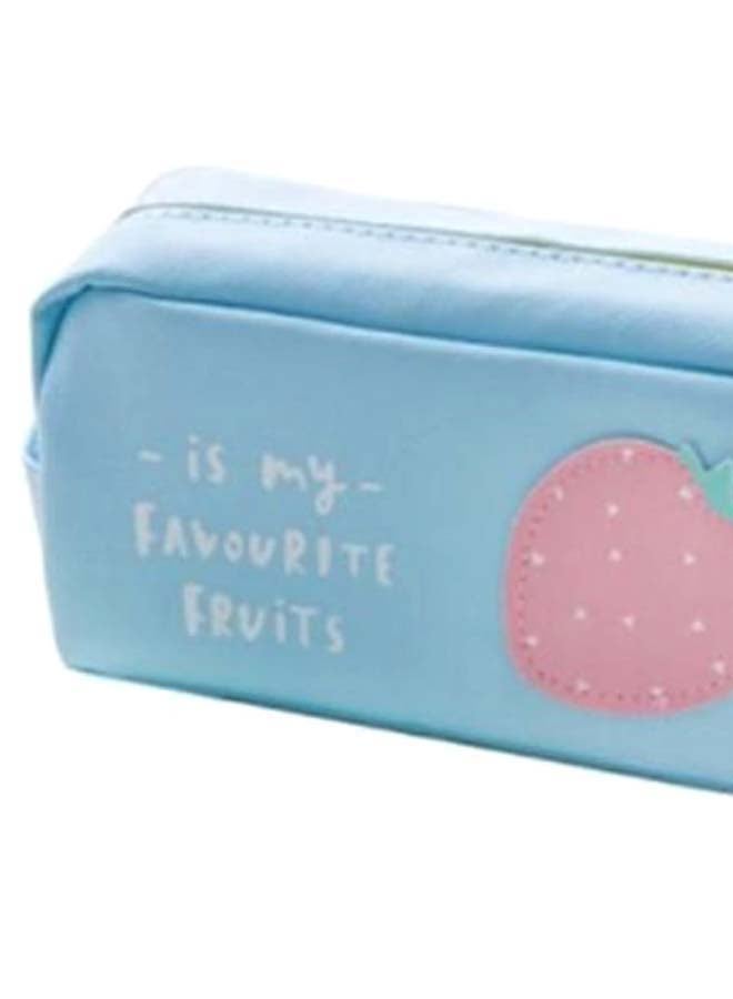 Loquat Large Capacity Fruit Pattern Pencil Case Blue/Pink - Image 2