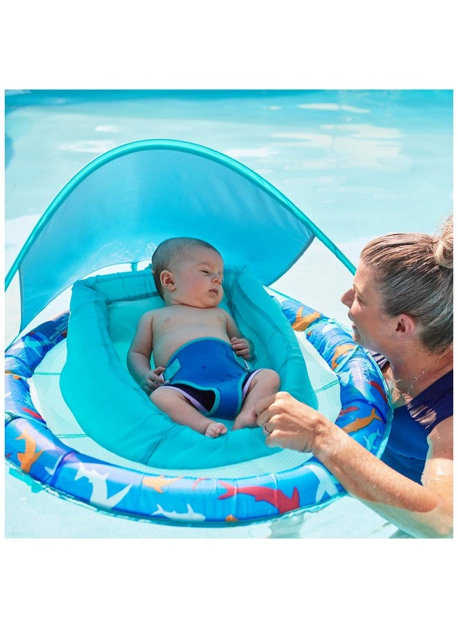 SwimWays - Infant Spring Float, Baby Pool Float With Canopy & Upf Protection, Swimming Pool Accessories For Kids 3-9 Months, Shark - Image 1