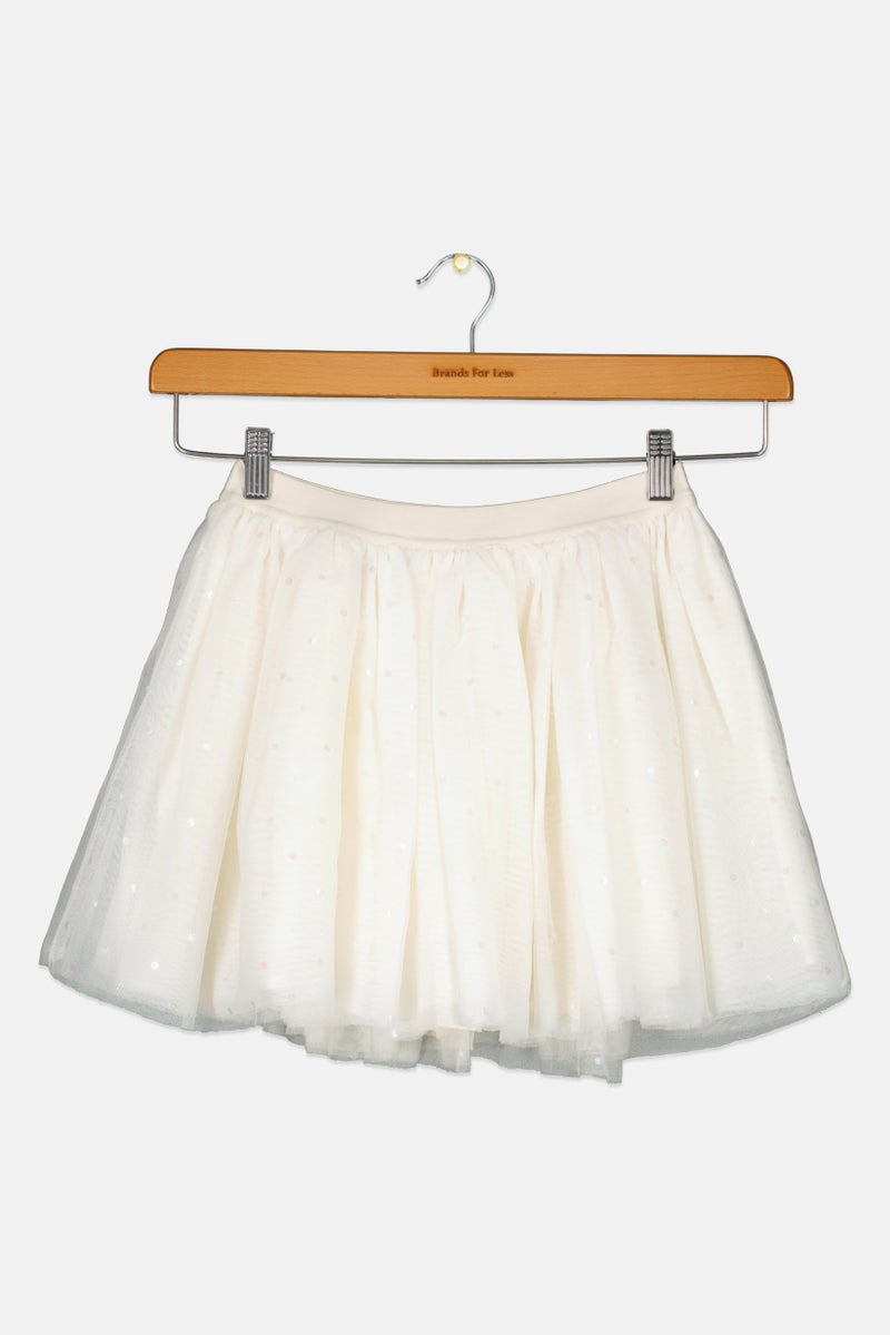 GAP Kids Girl Textured Casual Skirt, White  - Image 2