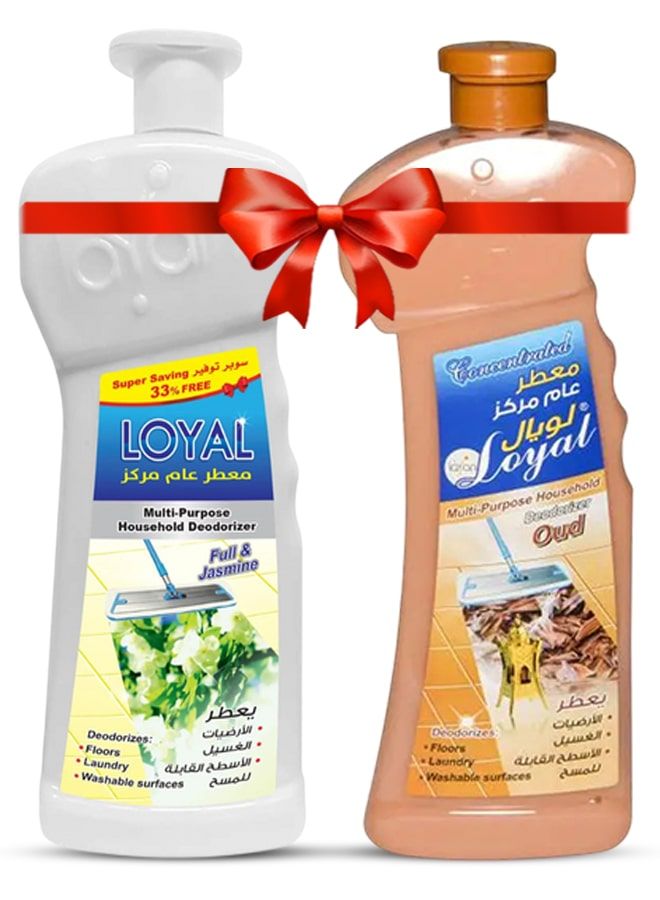 لويال عطر منزلي متعدد الاستخدامات، عبوتان سعة 2100 مل برائحة العود والياسمين