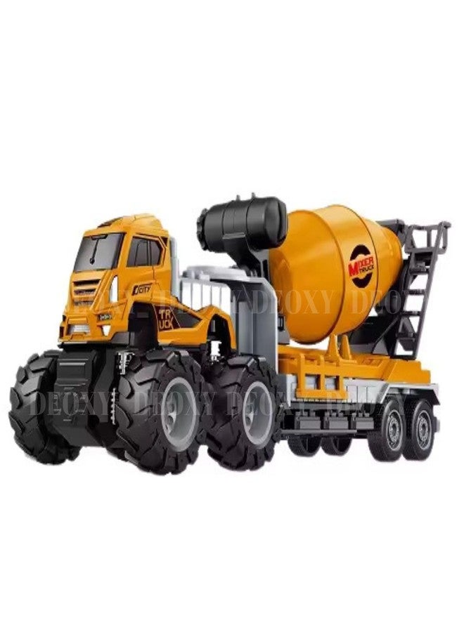 DEOXY Pack of 1 Diecast Alloy Construction Mixer Transport Truck Toy Set with Frionction Powered Educational Building Toys for Boys & Girls - Image 1