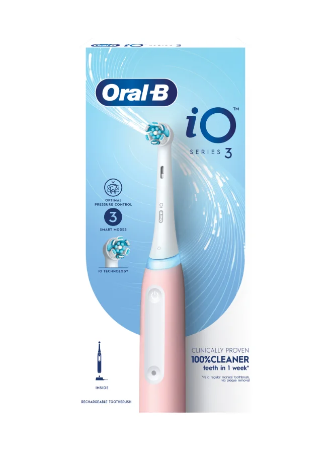 Oral-B iO3 Series 3 Rechargeable Electric Toothbrush, 3 Smart Modes. Io Technology, Artificial Intelligence, Optimal Pressure Control