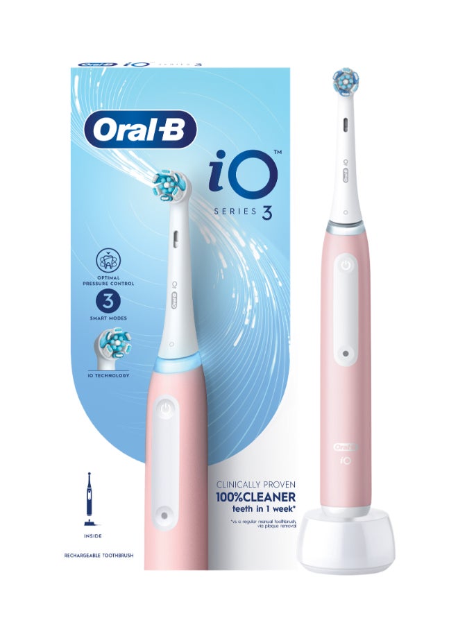 Oral-B فرشاة أسنان كهربائية قابلة لإعادة الشحن من سلسلة iO3، 3 أوضاع ذكية. تقنية آيو، الذكاء الاصطناعي، التحكم الأمثل في الضغط 