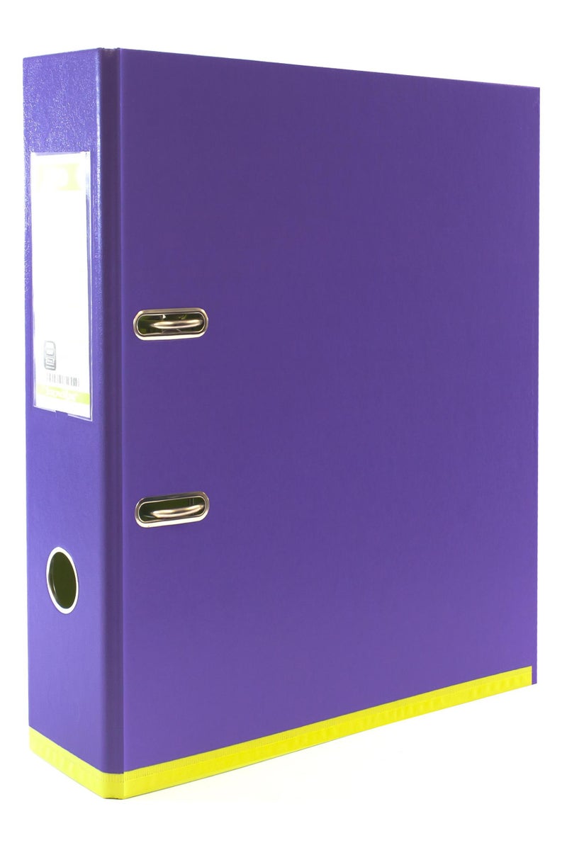 ELBA Standard Box File – 8 cm | A4 | Purple/Yellow | PVC Material