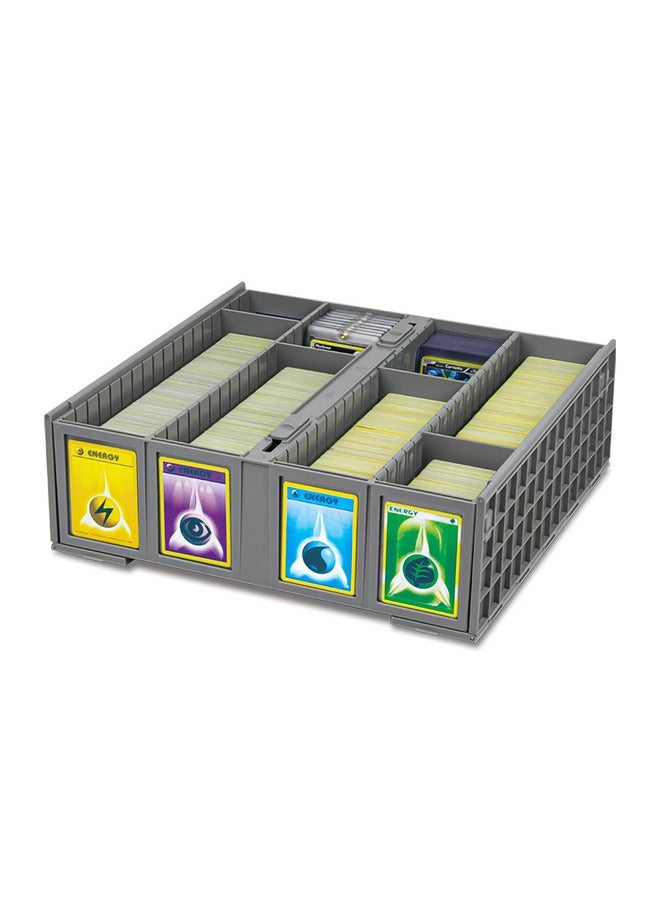 BCW - Collectible Card Bin - Single Gray | Storage Box For Trading Cards | Holds 3200 Cards | Includes 4 Card Storage Partitions | Loose Trading Card Storage For Pokemon, Mtg, And Sports Cards - Image 1