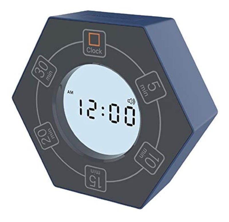 Znewtech Hexagon Rotating Productivity Clock, Pomodoro Timer with 5, 10, 15, 20, 30 Minute Presets, Timer for People with ADHD (Blue) - Image 1