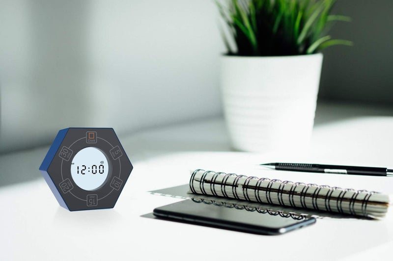 Znewtech Hexagon Rotating Productivity Clock, Pomodoro Timer with 5, 10, 15, 20, 30 Minute Presets, Timer for People with ADHD (Blue) - Image 4