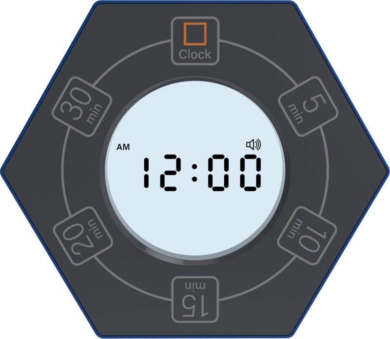 Znewtech Hexagon Rotating Productivity Clock, Pomodoro Timer with 5, 10, 15, 20, 30 Minute Presets, Timer for People with ADHD (Blue) - Image 2