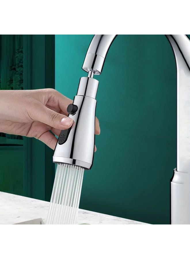 Silvery Kitchen Faucet Extension Spout With Rotating Splash Proof Sprayer - Image 1